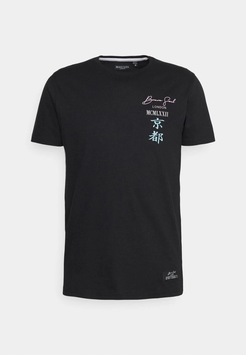 Nuevo 🔥 Brave Soul GION - Camiseta Estampada - Jet Black, Hombre 😍