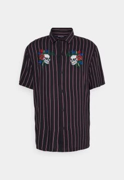 Nuevo 😀 Brave Soul Camisa - Black/optic White/burgundy, Hombre 👍