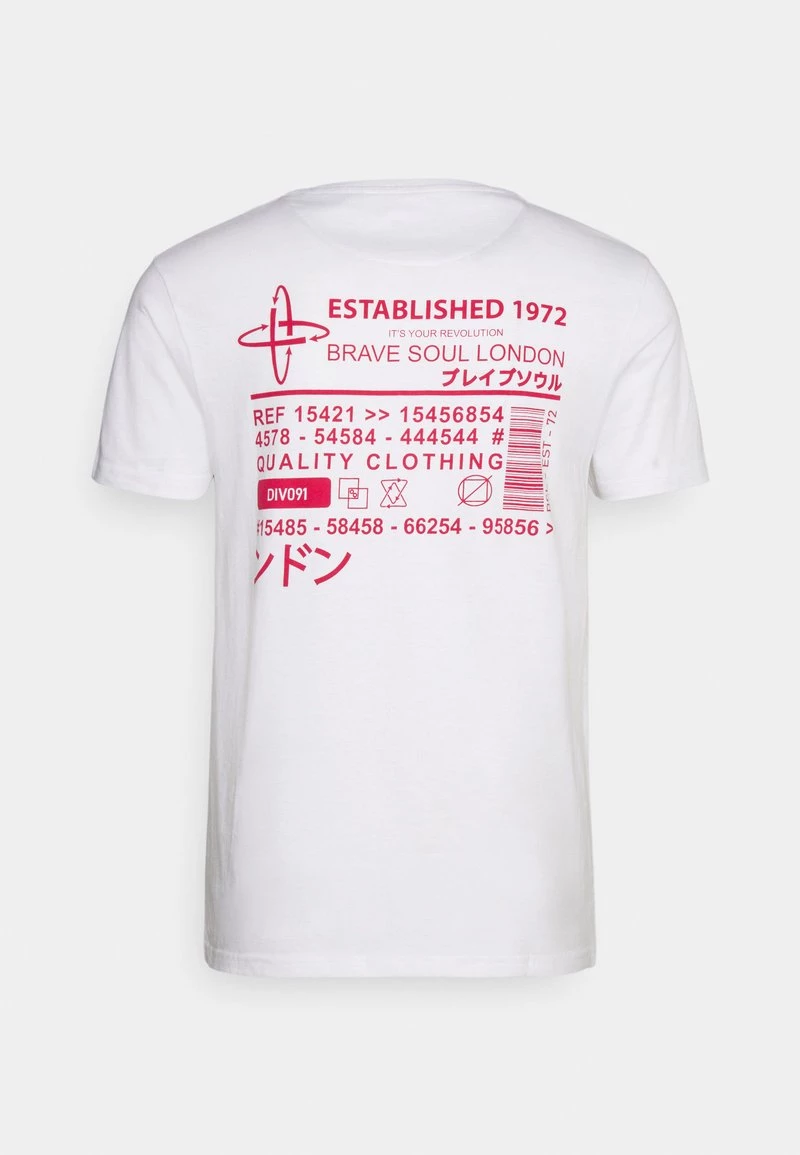Venta al por mayor 🔥 Brave Soul GONZA - Camiseta Estampada - Optic White/red, Hombre 🤩 - Imagen 2