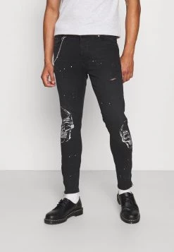 Las mejores reseñas de 😀 Brave Soul SKULL - Vaqueros Pitillo - Charcoal, Hombre ❤️