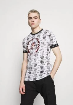 ofertas 😀 Brave Soul Camiseta Estampada - Optic White/black/red, Hombre 🤩