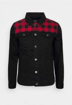 Descuento 🥰 Brave Soul LUCAS - Chaqueta Vaquera - Black/red, Hombre 💯