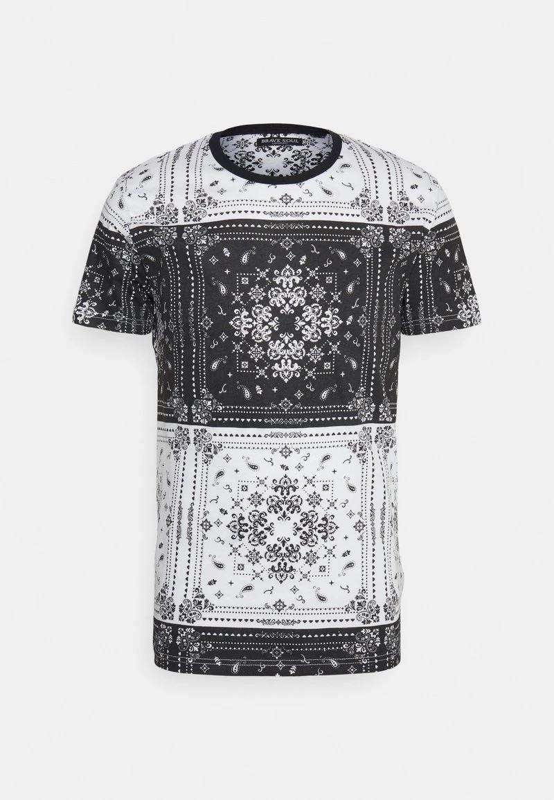 Presupuesto 🎁 Brave Soul RUTLAND - Camiseta Estampada - Black/white, Hombre 👏 - Imagen 7