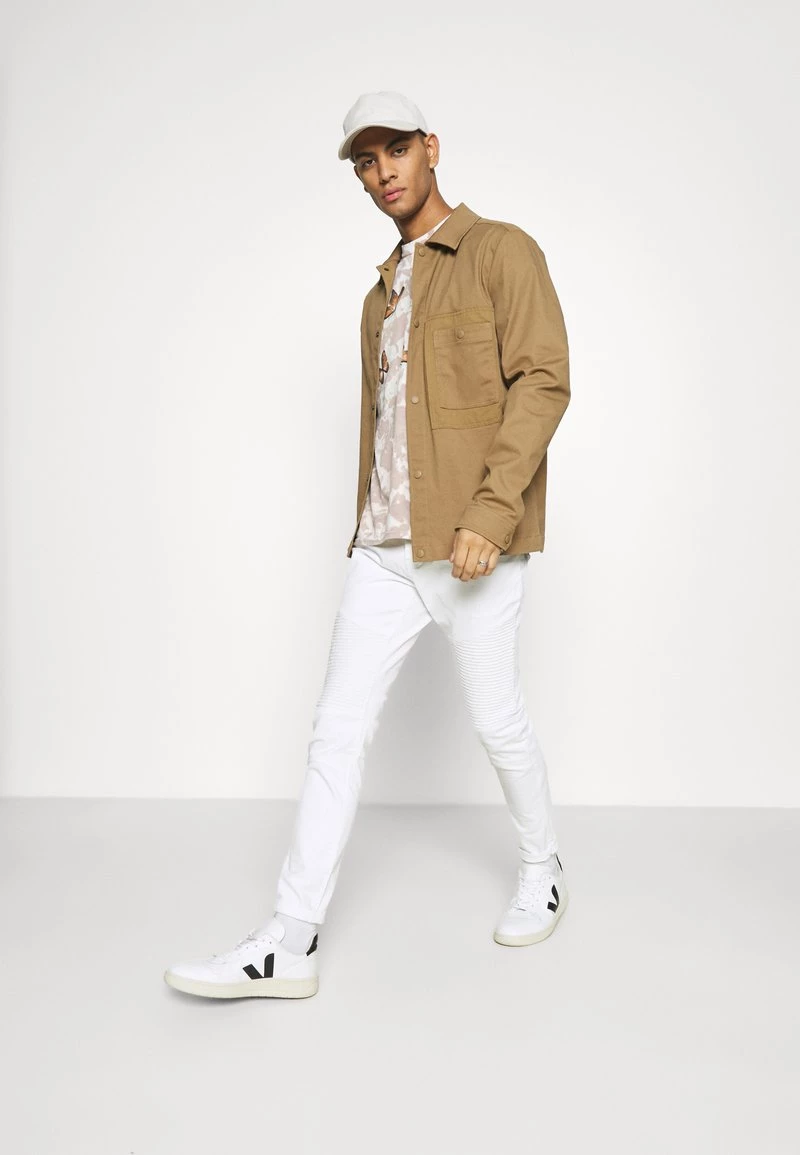 10 mejores 😀 Brave Soul BIKER - Vaqueros Slim Fit - White Denim, Hombre 🛒 - Imagen 2