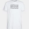 Nuevo 👍 Brave Soul APPLE - Camiseta Estampada - Optic White/jet Black, Hombre 🔔