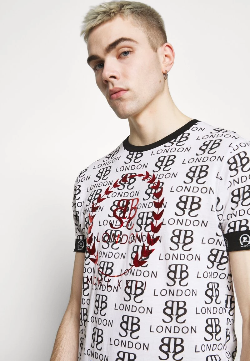 ofertas 😀 Brave Soul Camiseta Estampada - Optic White/black/red, Hombre 🤩 - Imagen 4